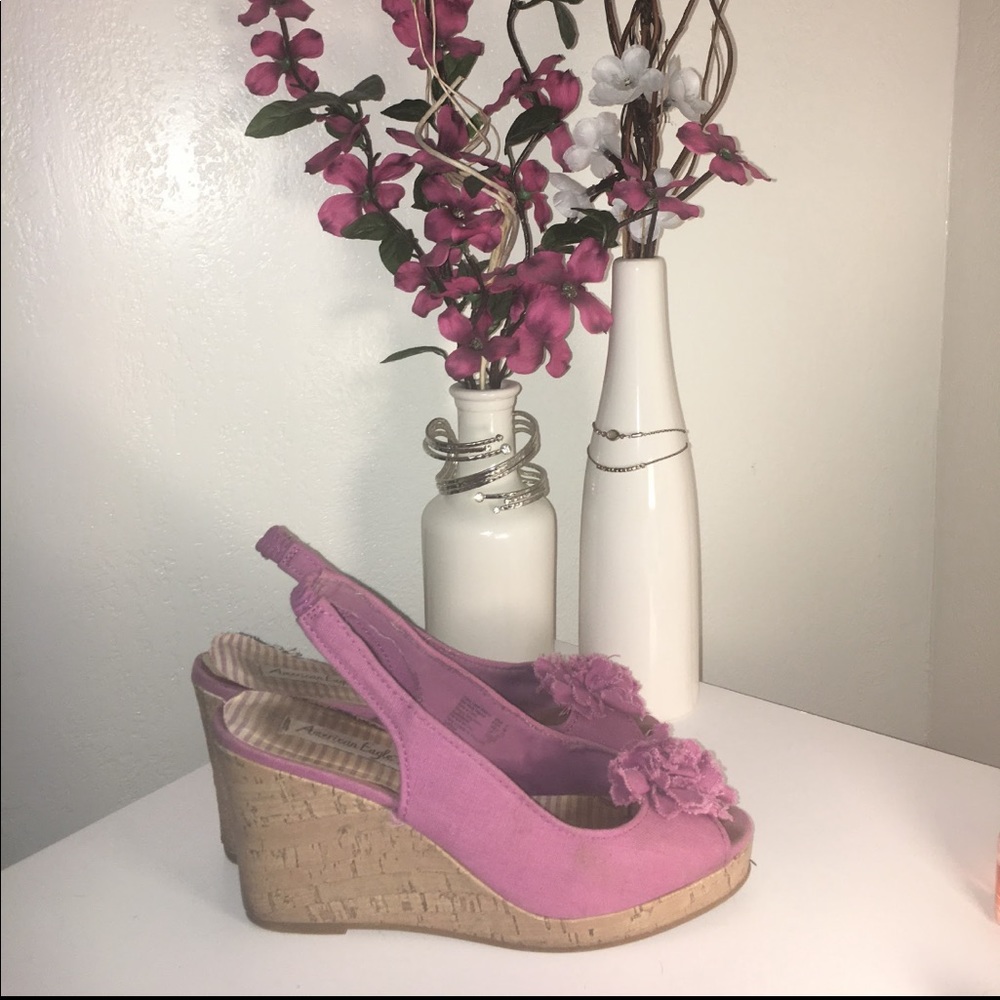 Cute pink wedges